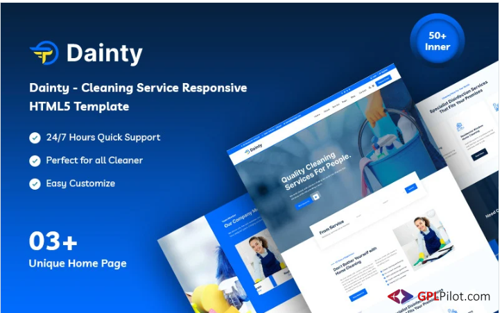 Dainty – Cleaning Service Responsive Website Template 1 Dainty – Cleaning Service Responsive Website Template