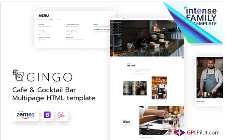 Gingo - Cocktail Bar Website Template 1 Gingo - Cocktail Bar Website Template