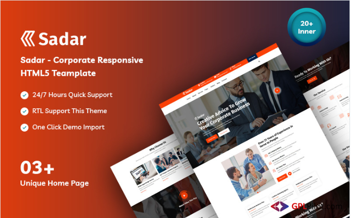 Sadar - Corporate Business Responsive Website Template 1 Sadar - Corporate Business Responsive Website Template