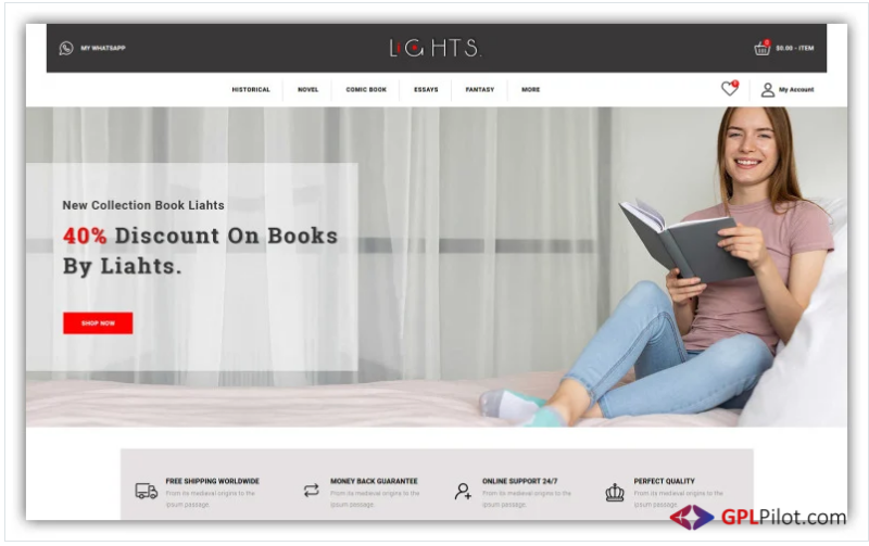 Lights - Book Store OpenCart Template