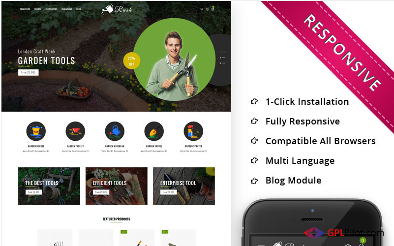 Rush - The Gardening Tools OpenCart Template 1 Rush - The Gardening Tools OpenCart Template