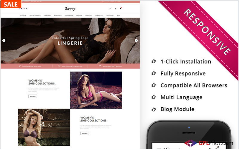 Savvy - The Ladies Inner Wear Responsive OpenCart Template