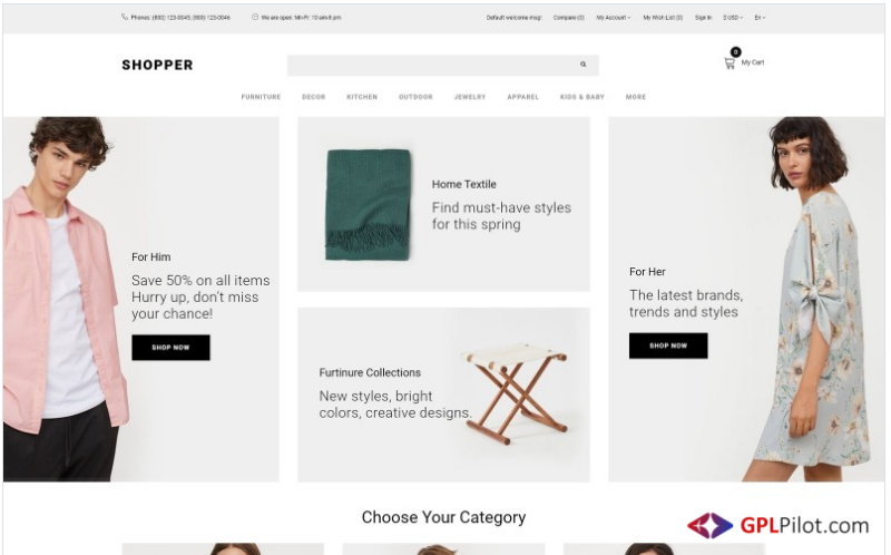 Shopper - Wholesale eCommerce Clean OpenCart Template