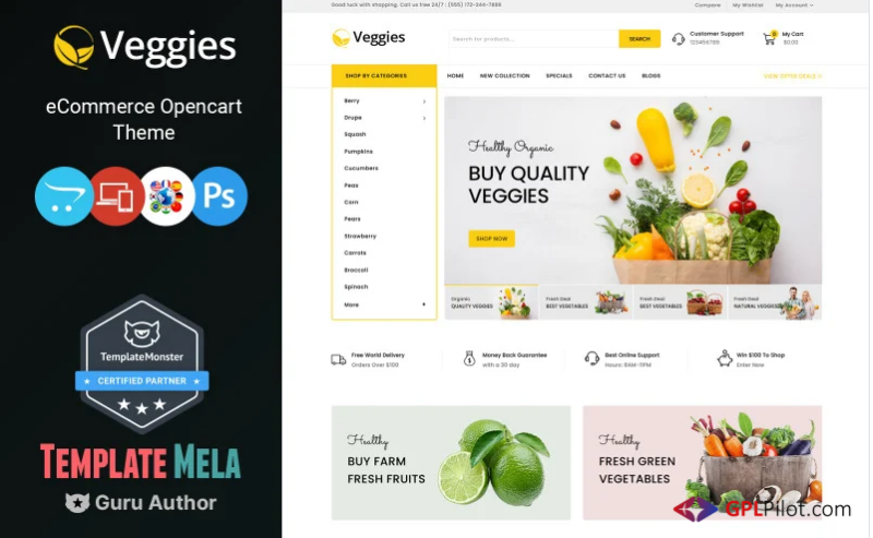 Veggies - Multipurpose OpenCart Template