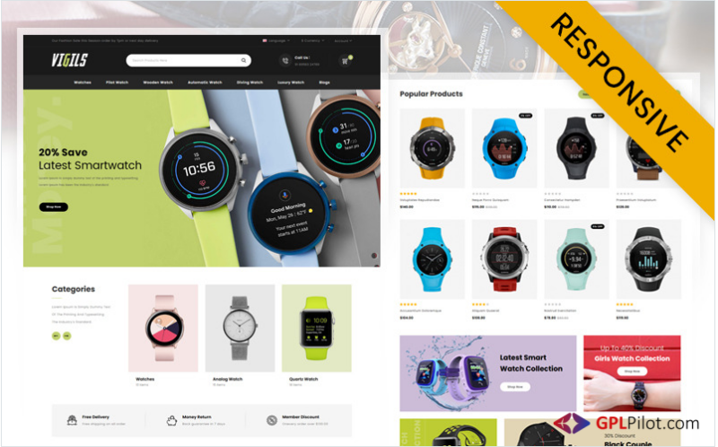 Vigils - Smart Watch Store OpenCart Template