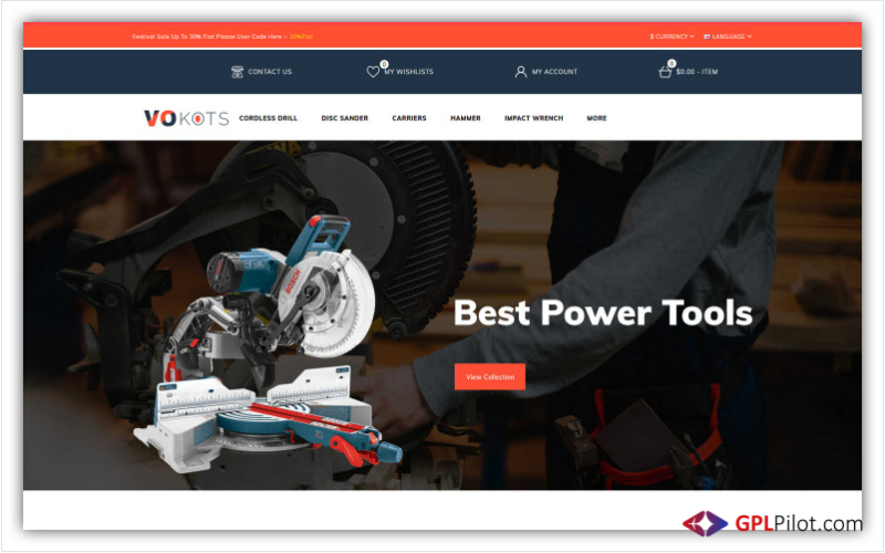 Vokots - Tools Store OpenCart Template