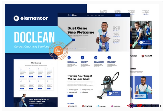 Doclean - Carpet Cleaning Services Elementor Template Kit 1 Doclean - Carpet Cleaning Services Elementor Template Kit