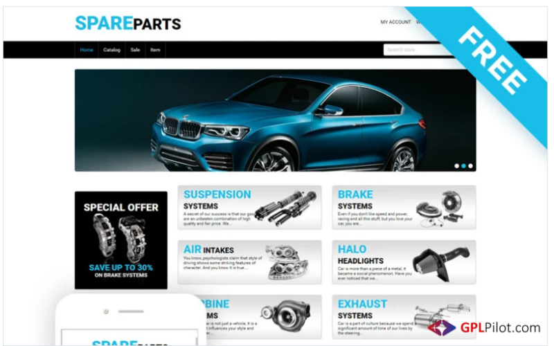 Spare Parts - Car Parts Free Clean Shopify Theme