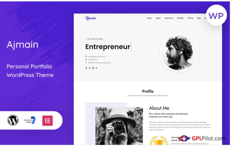 Ajmain – Portfolio Landing Page WordPress Theme