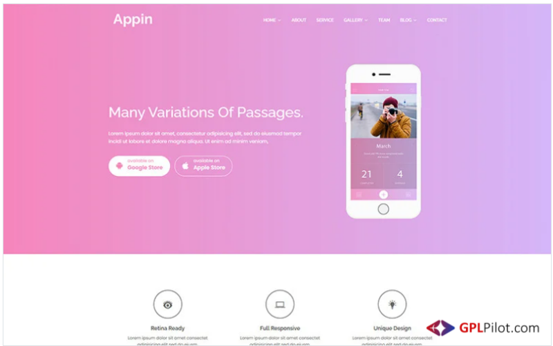 Appin - Apps Responsive WordPress Theme