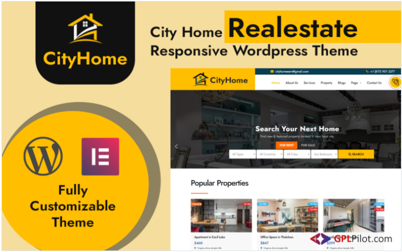 CityHome Real Estate Wordpress Theme