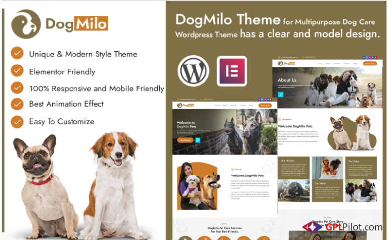 DogMilo WordPress Dog Care Theme