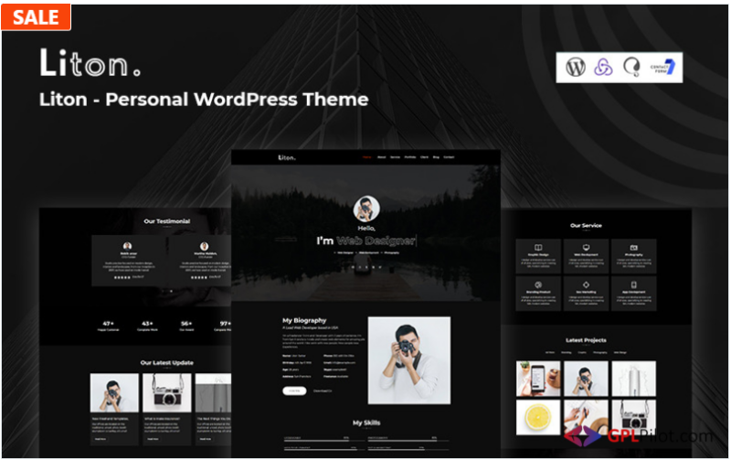 Liton - Personal & CV Responsive WordPress Theme