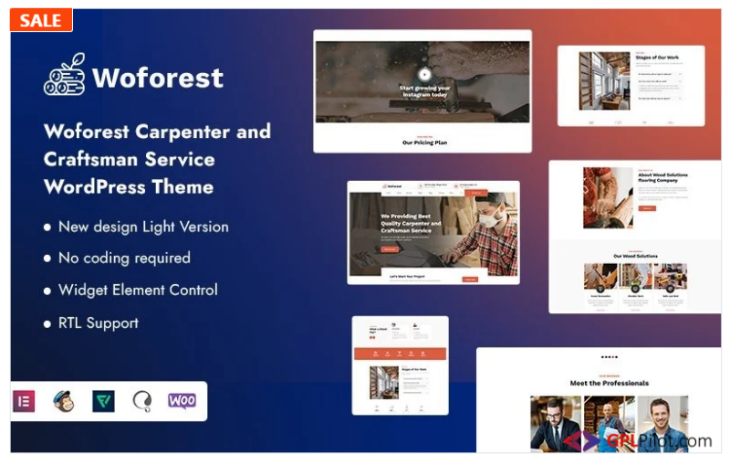 Woforest - Carpenter and Craftsman Service WordPress Theme