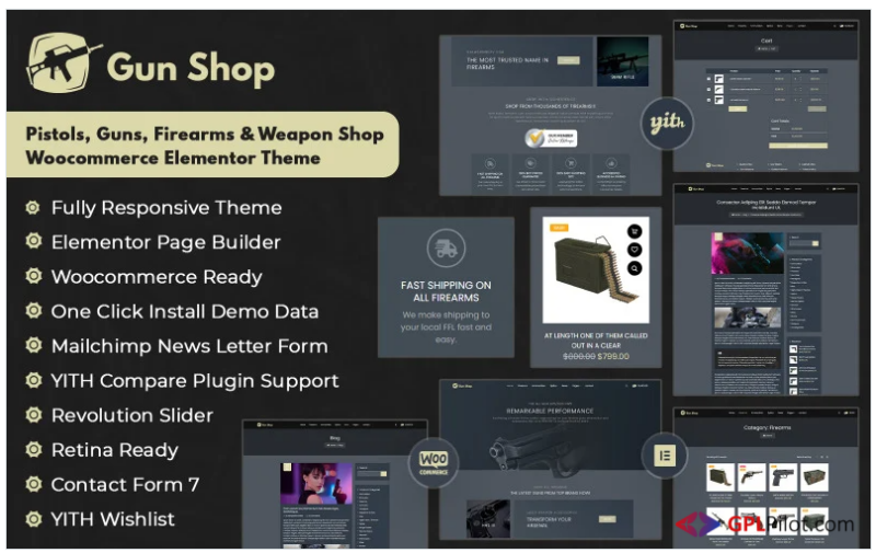 BulletCrew - Pistols, Guns, Firearms and Weapon Shop Woocommerce Elementor Theme