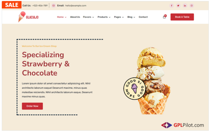 Glaciajo - Ice Cream Shop WooCommerce and WordPress Theme
