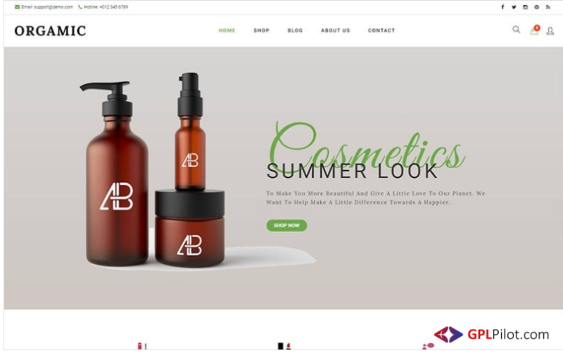 Orgamic - Organic Beauty Store & Natural Cosmetics WooCommerce Theme