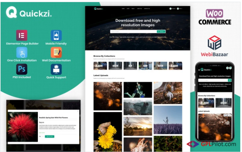 Quickzi - Creative Photography, Vectors & PSD Downloads Wordpress Theme