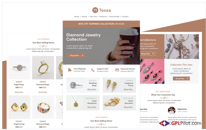 Tessa – Multipurpose Jewelry Email Template Responsive Newsletter Template