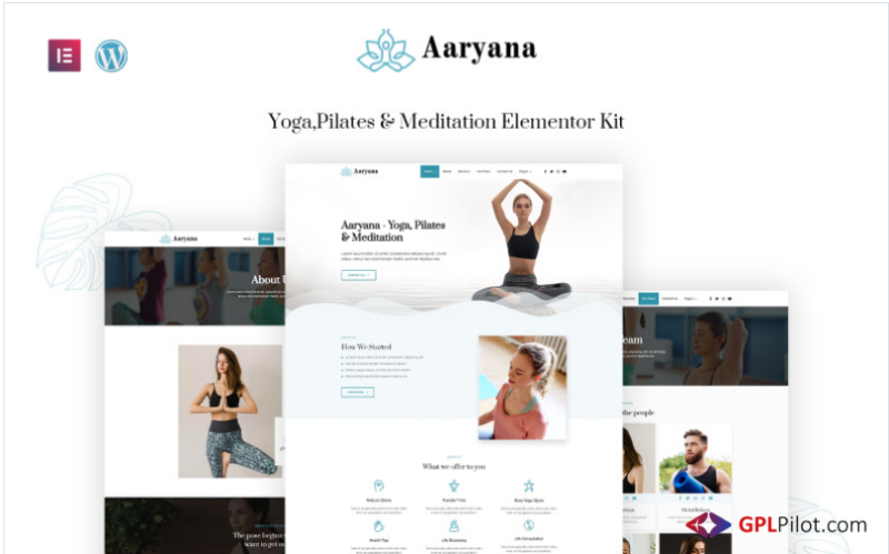 Aaryana Yoga - Helth & Fitness Ready to Use Elementor Kit(m)