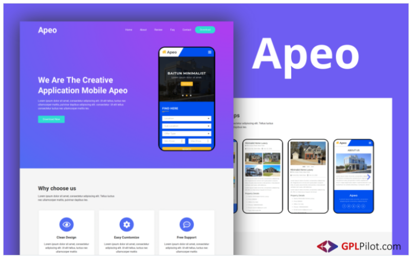 Apeo - App Landing Page Elementor Template Kit(m)