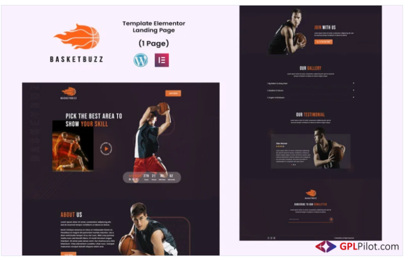 BasketBuzz - Basketball Game Elementor Template(m)