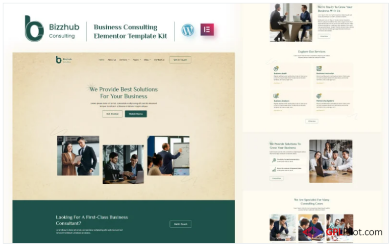 Bizzhub Consulting - Business Consulting Services Elementor Template Kit(m)