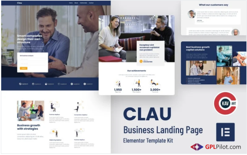 Clau – Business Landing Page Elementor Template Kit(m)