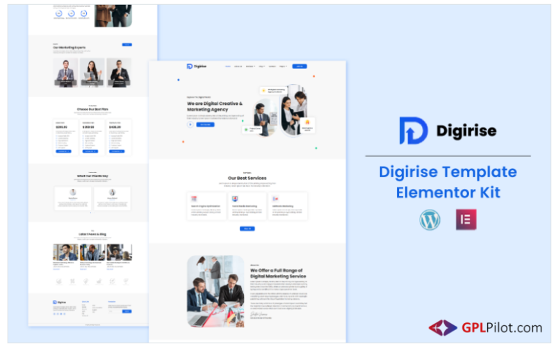 Digirise - Digital Marketing Agency Elementor Template Kit(m)