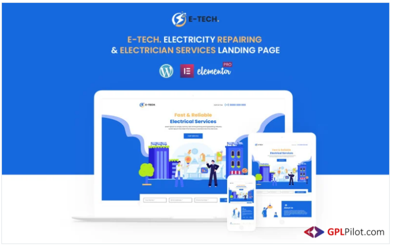 E-Tech Electric Services - Ready to use Elementor Template(m)