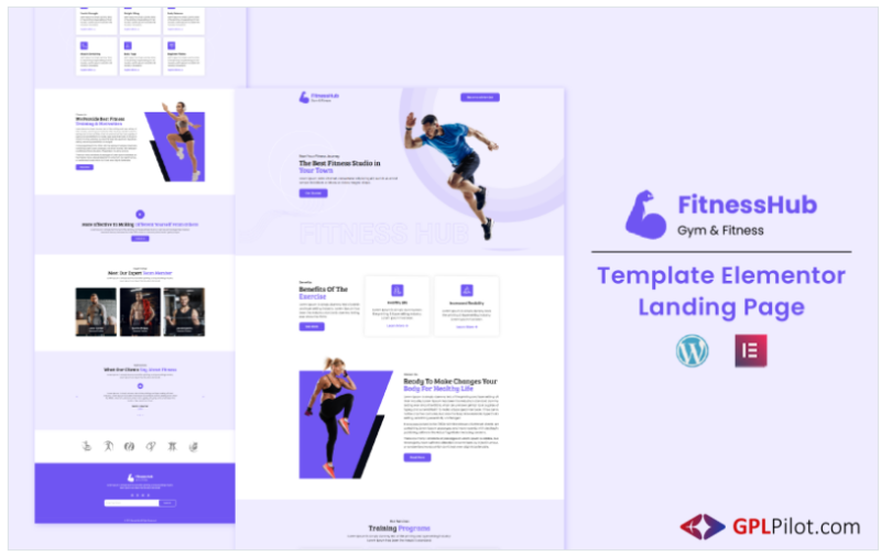 FitnessHub - Gym and Fitness Elementor Landing Page Template(m)