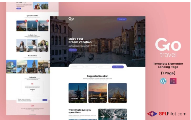 Go Travel - Travelling Services Elementor Landing Page Template(m)