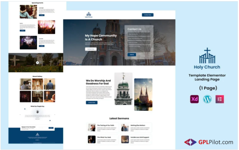 Holy Church - Religion Elementor Landing Page Template(m)