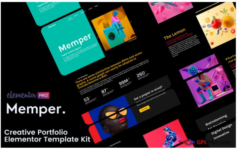 Memper - Creative Agency Portfolio Elementor Pro Template Kits(m)