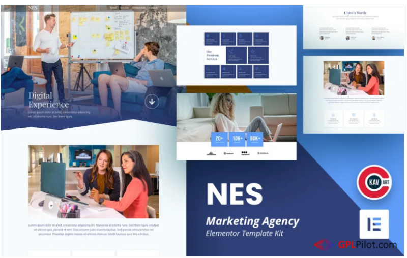 Nes - Marketing Agency Elementor Kit Template(m)