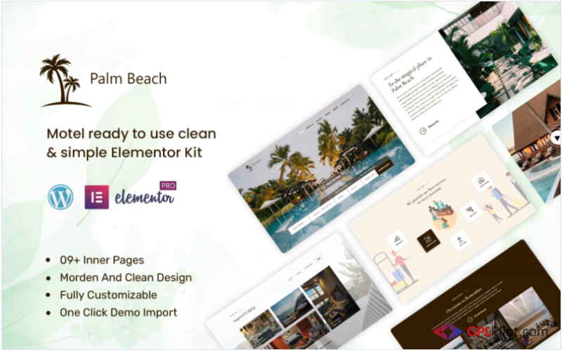 Palm Beach - Motel ready to use clean & simple Elementor Kit(m)