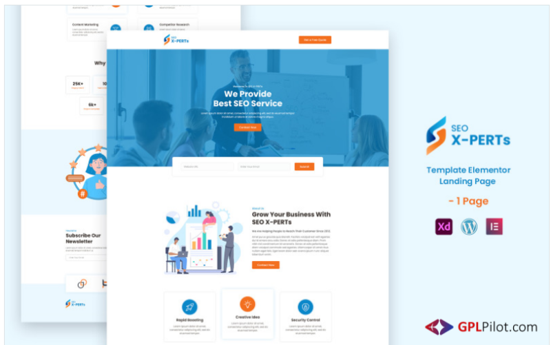 SEO X-Perts - Seo Services Ready to use Elementor Landing Page Template(m)