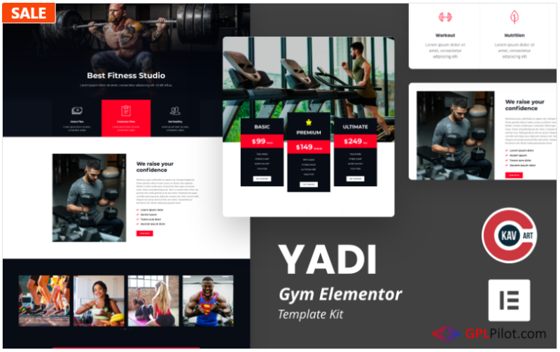 Yadi - Gym Elementor Kit Template(m)