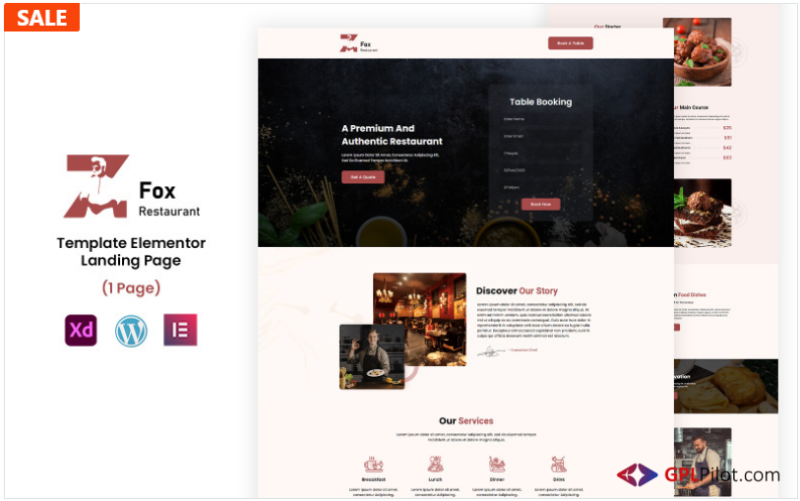 ZFox Restaurant - Food Business Ready to Use Elementor Template(m)