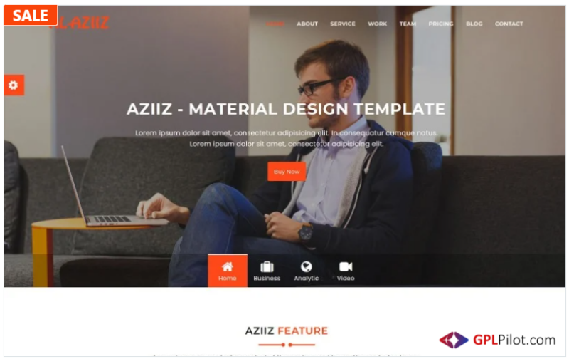 Aziiz - Material Design Agency Landing Page Template