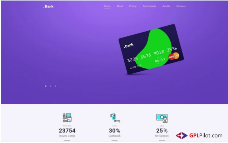 .Bank - Financial HTML5 Landing Page Template