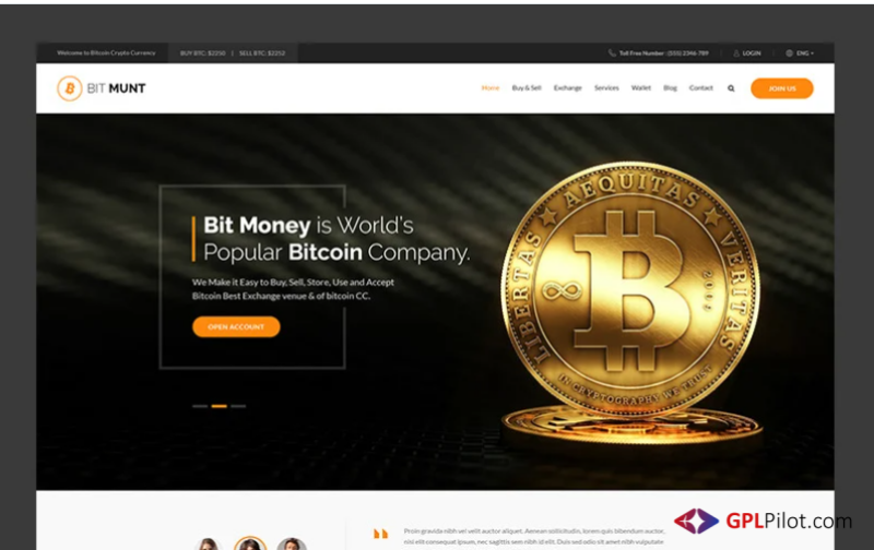 Bit Munt - Bitcoin Crypto Currency Landing Page Template