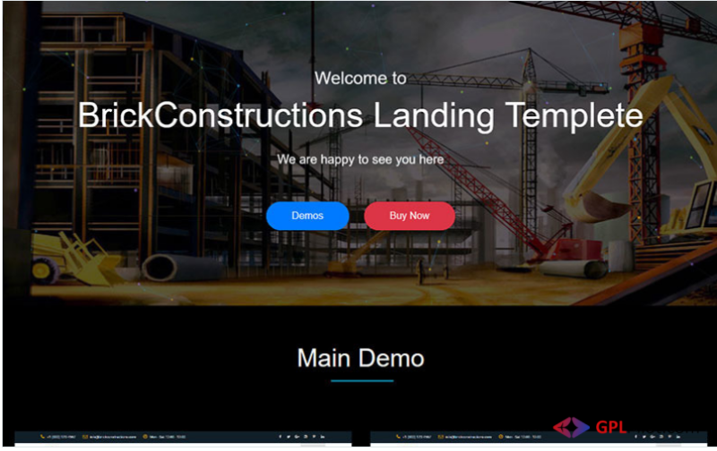 Brick - Construction HTML5 Template Landing Page Template