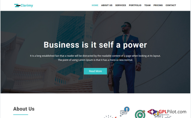 Clarimy - Multipurpose Business Landing Template Landing Page Template