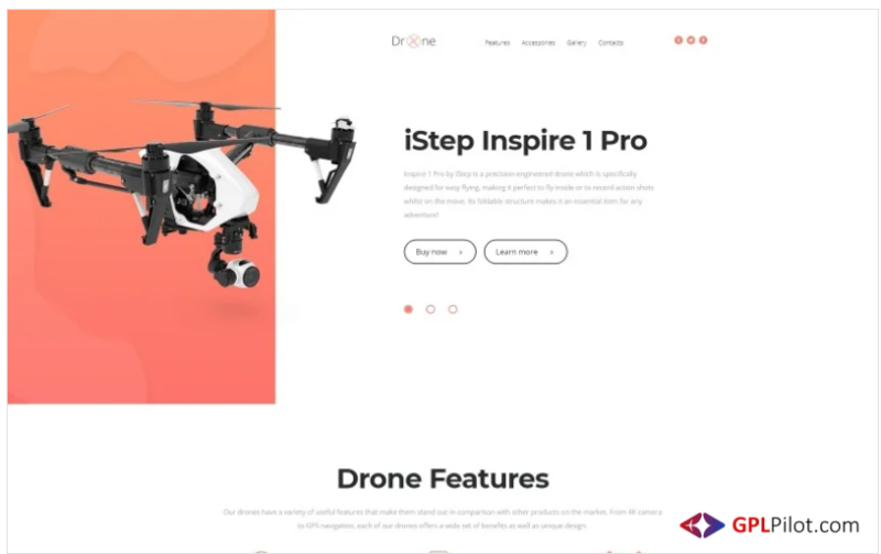 Drone - Electronics Clean HTML Bootstrap Landing Page Template