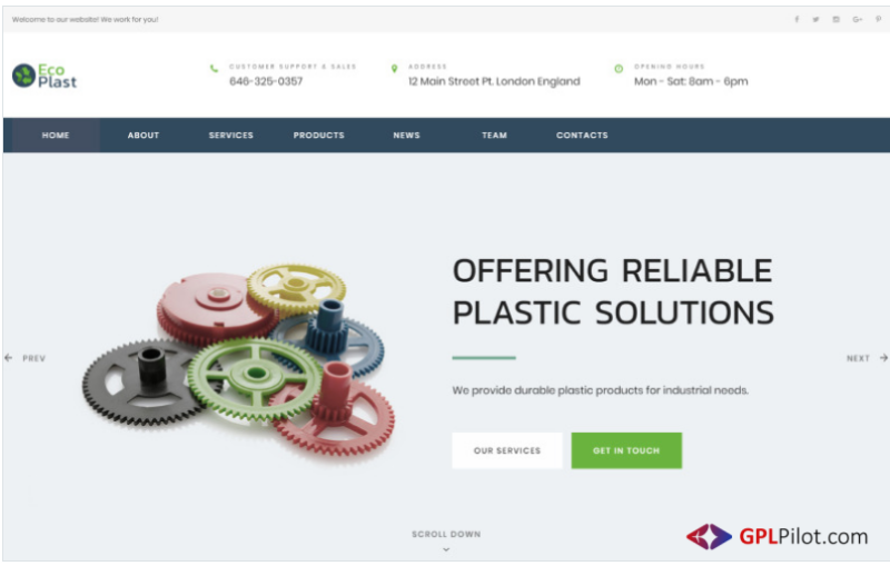 Eco Plast - Plastic Solutions HTML5 Landing Page Template