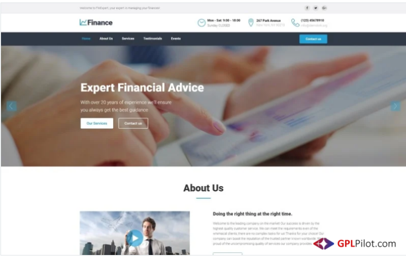 Finance - Financial Advisor HTML5 Landing Page Template