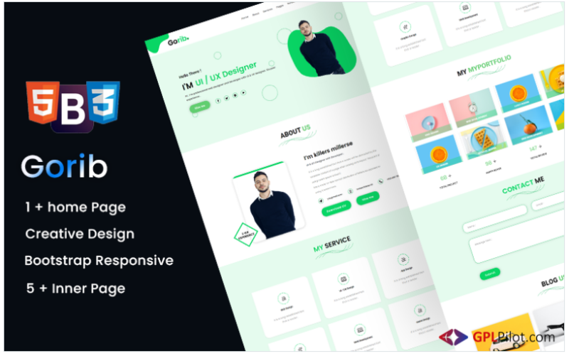 Gorib - Personal Portfolio Landing Page Template