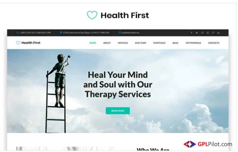 Health First - Calm Mental Health Institution Landing Page Template