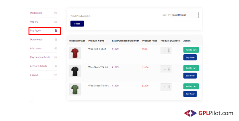 Buy Again for WooCommerce 4.5.0